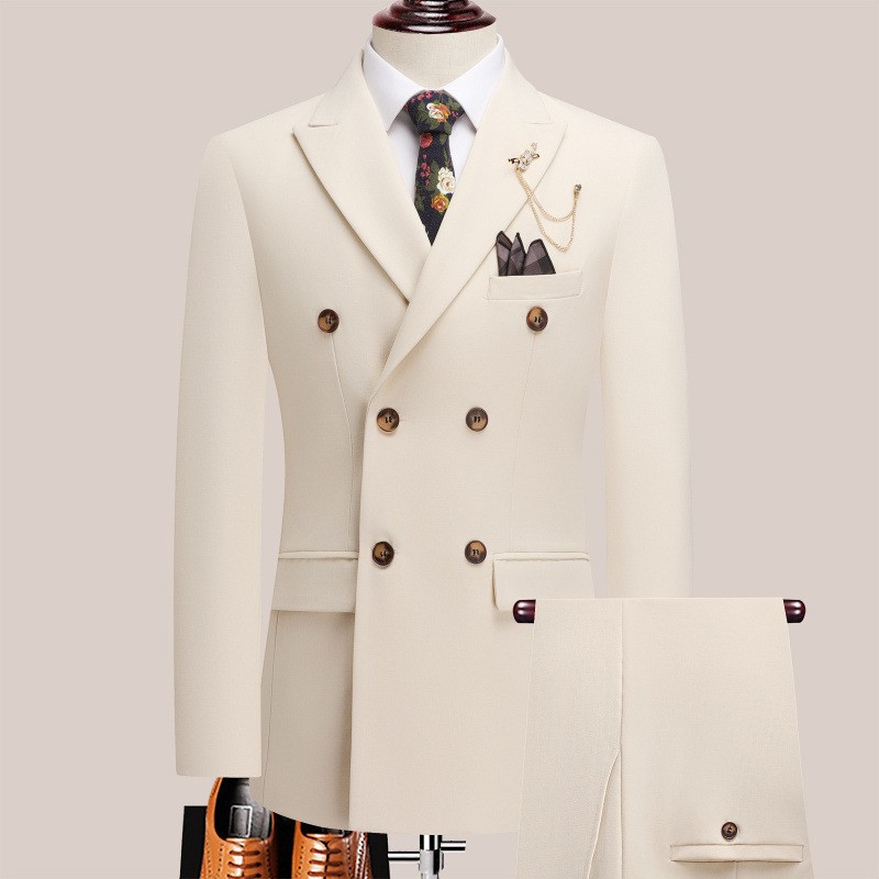 Men'S Formal Dinner Wear - Męski garnitur luksusowy, głęboko biały, dwurzędowy,