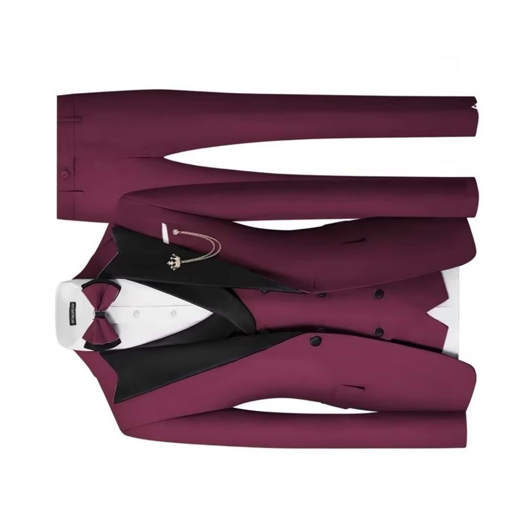 Men'S Formal Dinner Wear - Męski garnitur smokingowy slim fit, 3-częściowy,