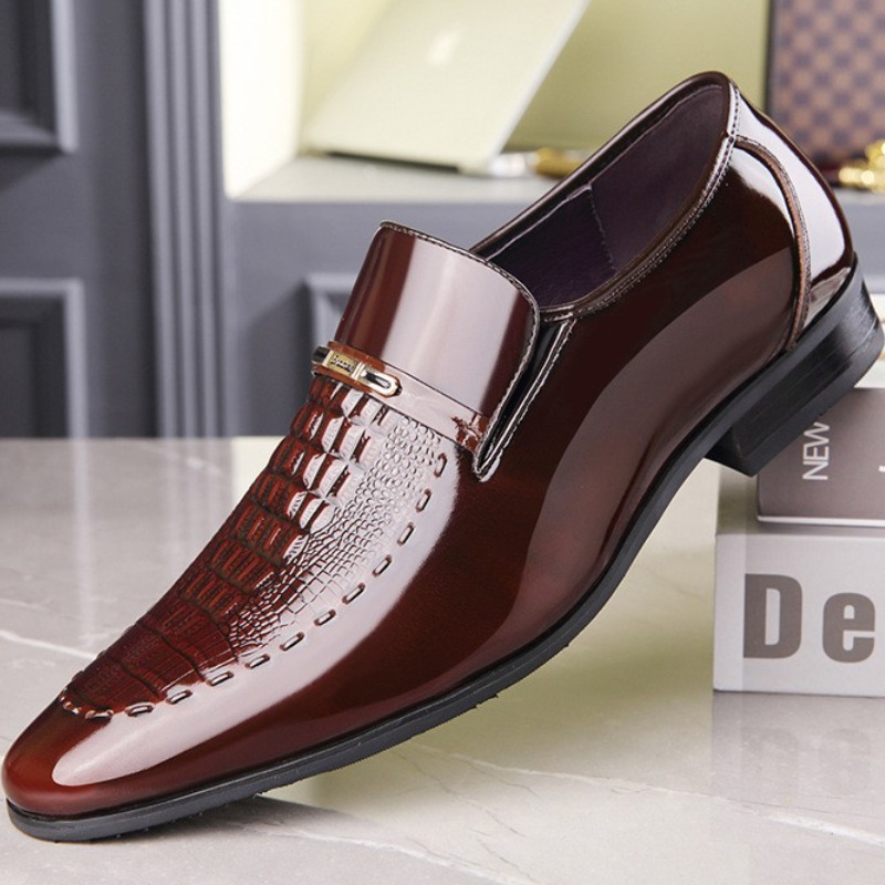 Patent Leather Oxford - Mężczyźni Skórzane Buty Patentowe Skórzane Buty
