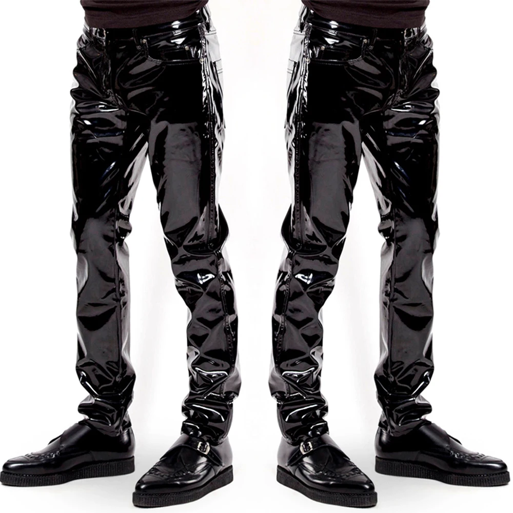 Men'S Gothic Formal Wear - Spodnie męskie ze sztucznej skóry PVC