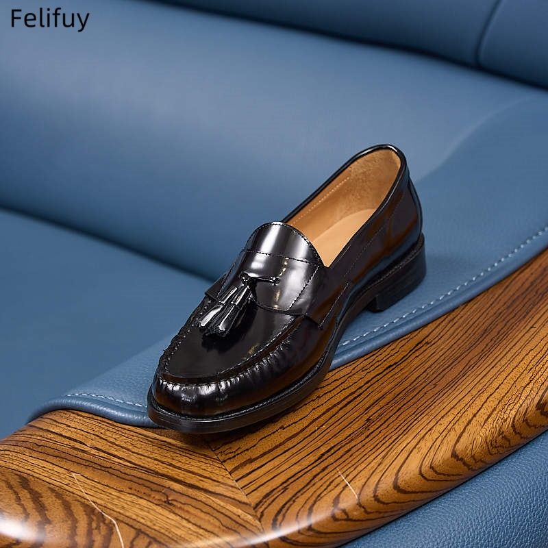 Patent Leather Oxford - Nowe męskie lakierki ze skóry naturalnej,