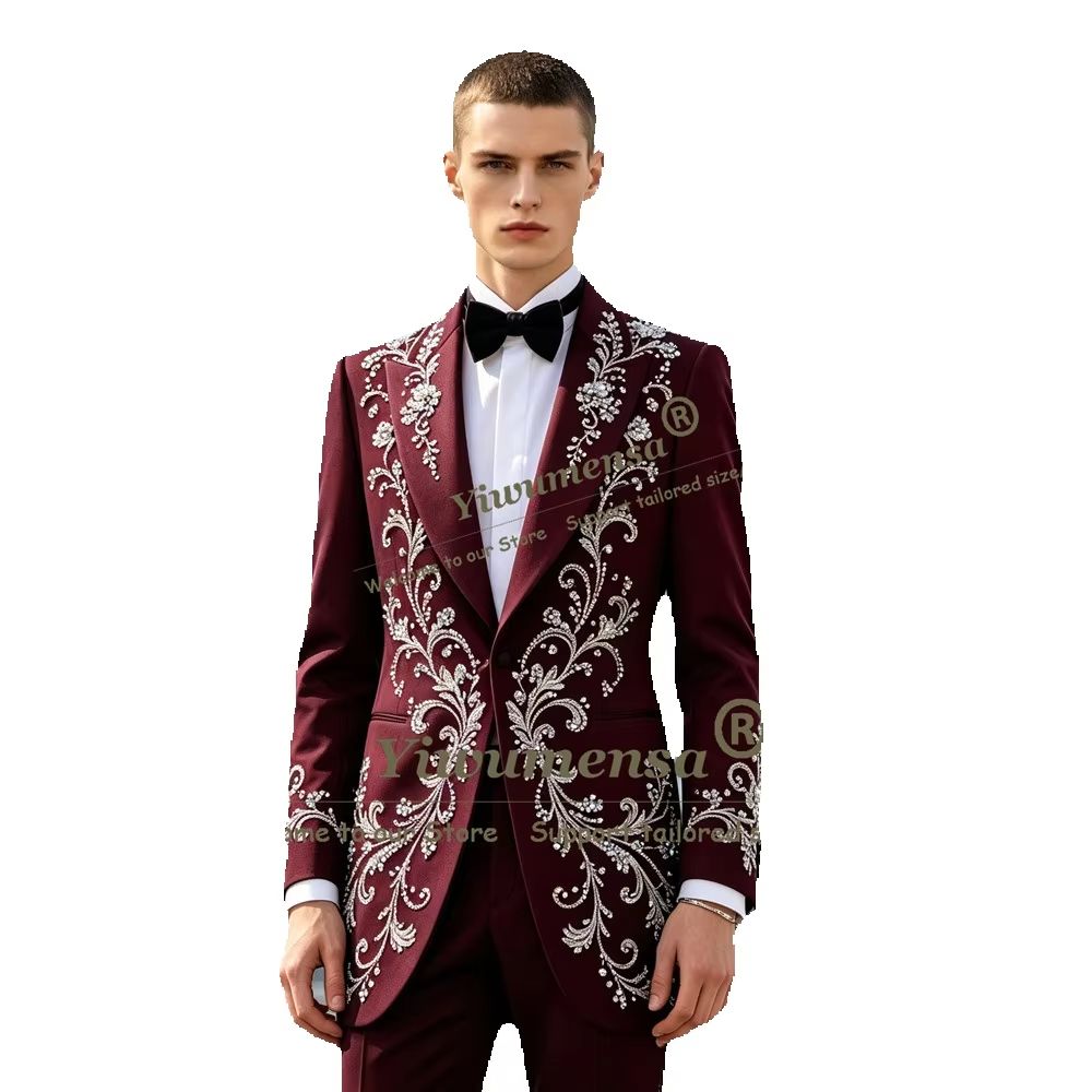 Men'S Formal Dinner Wear - Luksusowe garnitury męskie z kryształkami i