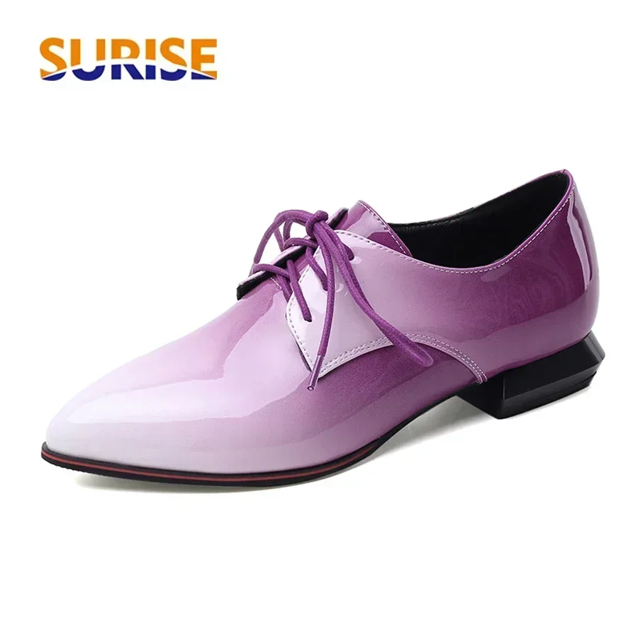 Patent Leather Oxford - Brytyjskie damskie oksfordzie gradientowe czerwone fioletowe