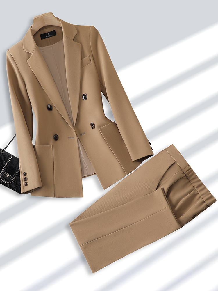 Men Formal Office Wear Shirts - Modny damski garnitur ze spodniami formalny