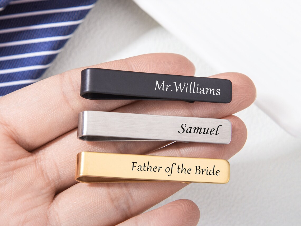 Tie Bar Clip - Spersonalizowana klips do krawata z imieniem