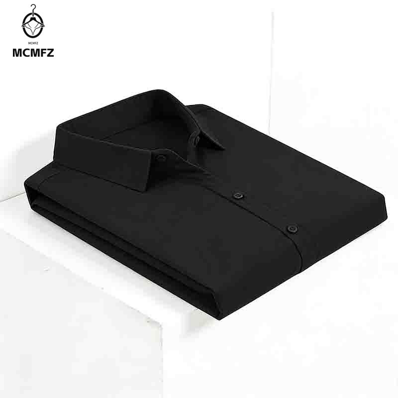 Men Formal Office Wear Shirts - Męska koszula z krótkim rękawem, zapinana