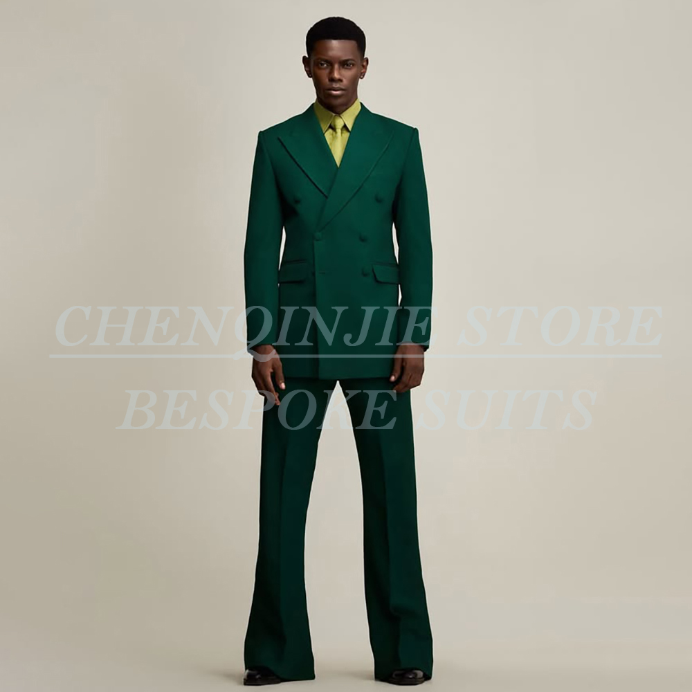 Men Formal Wear Outfits - Luksusowe zielone garnitury męskie, formalne, ślubne,