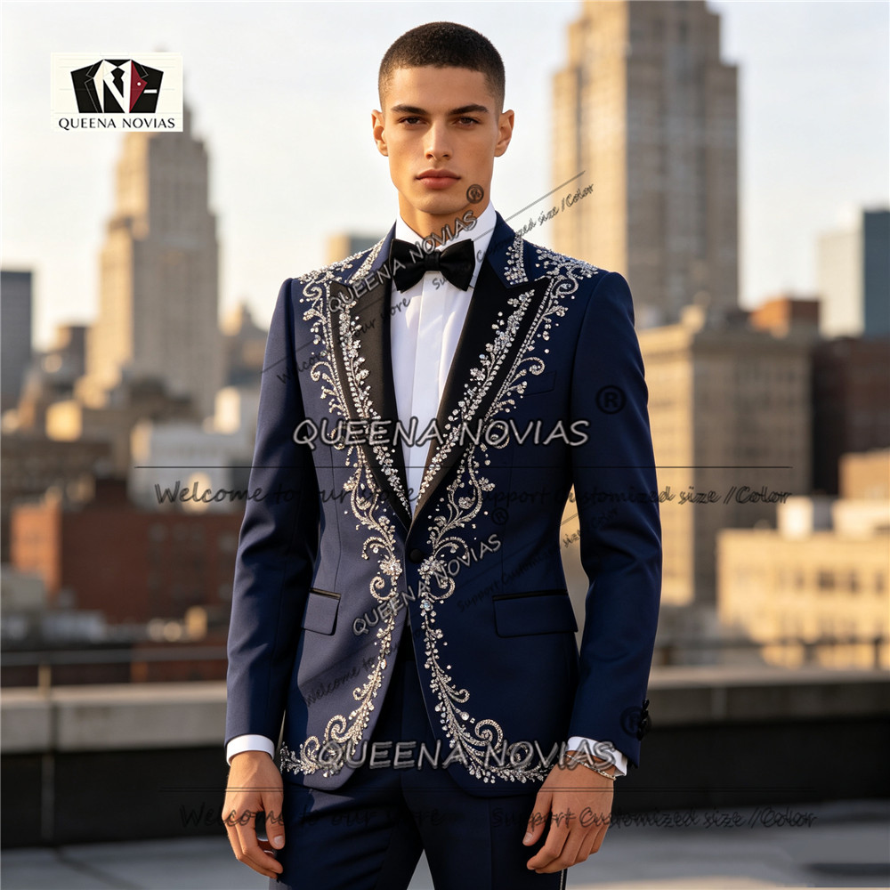 Men'S Formal Dinner Wear - Męski garnitur smokingowy slim fit z