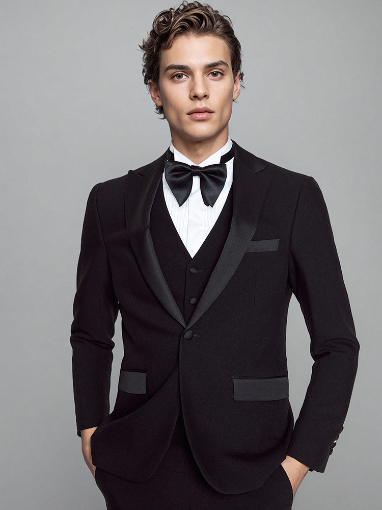 Men'S Formal Dinner Wear - Męski Garnitur Luksusowy Czarny Formalny Strój
