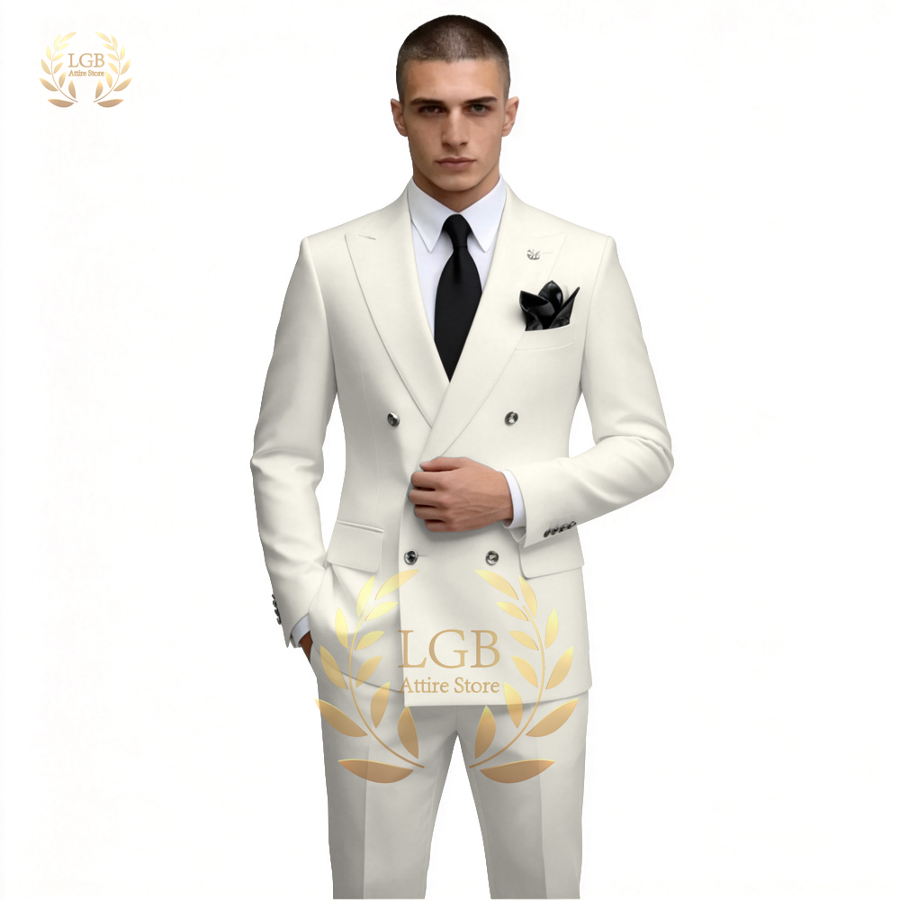Męski biały dwurzędowy garnitu – Men'S Formal Dinner Wear recenzja i cena
