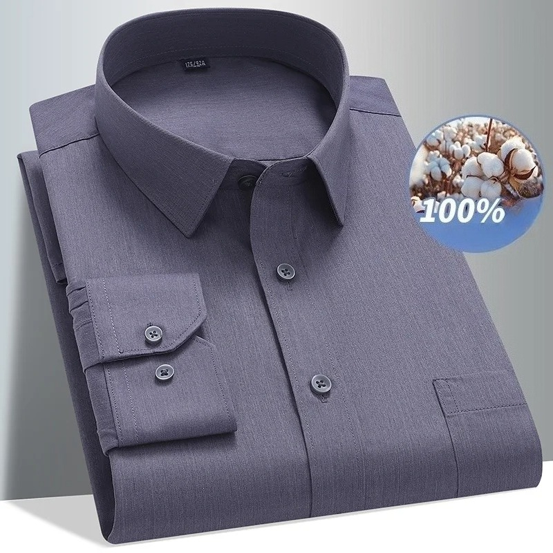 Koszula męska z długim rękawem – Men Formal Office Wear Shirts recenzja i cena