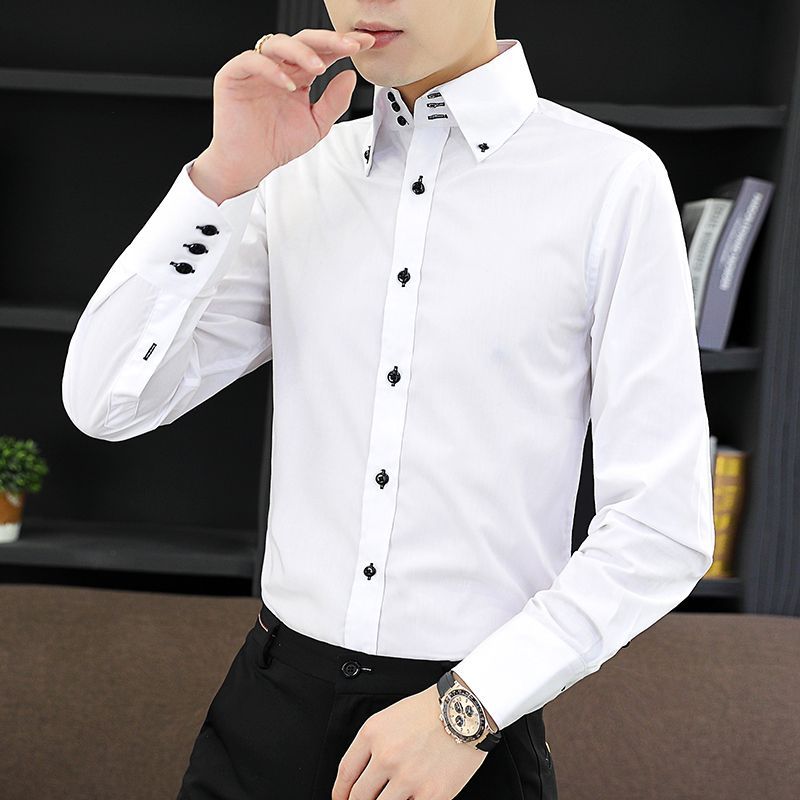 Męska koszula wizytowa na wios – Men Formal Office Wear Shirts recenzja i cena