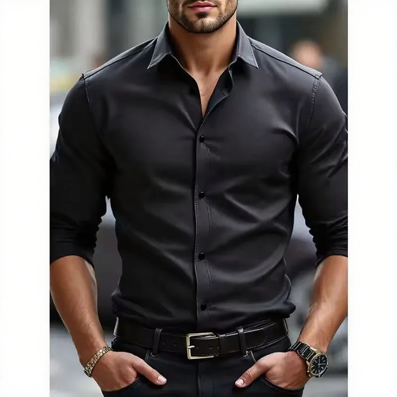 Nowość: Męskie białe koszule b – Men Formal Office Wear Shirts recenzja i cena
