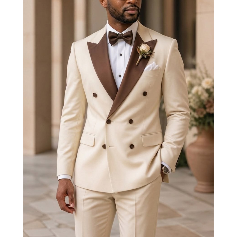 Męski dwurzędowy smoking z ost – Men Formal Wear Outfits recenzja i cena