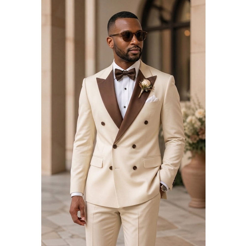 Męski dwurzędowy smoking z ost – Men Formal Wear Outfits recenzja i cena